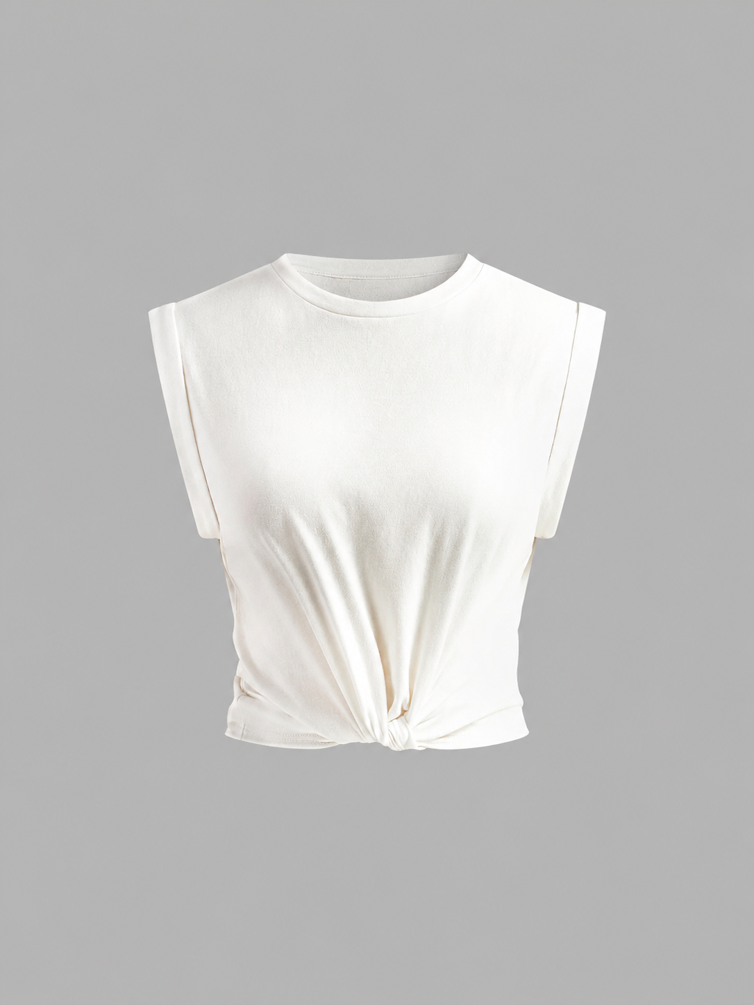 Twist Hem Cropped Jersey Tee