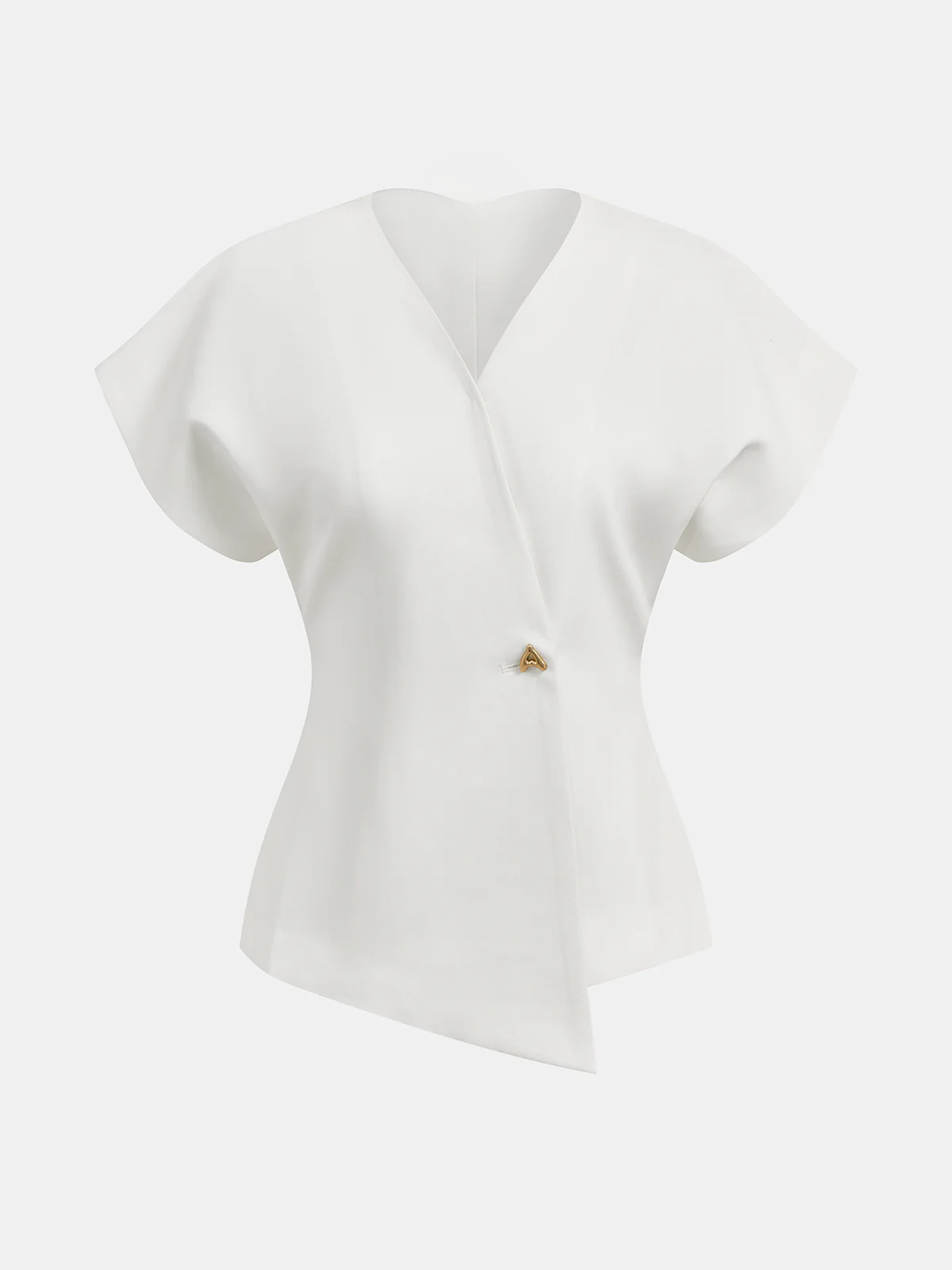 V-Neck Button Front Blouse