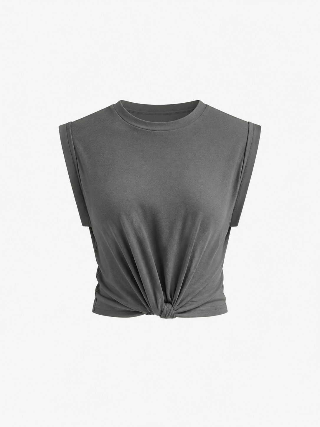 Twist Hem Cropped Jersey Tee