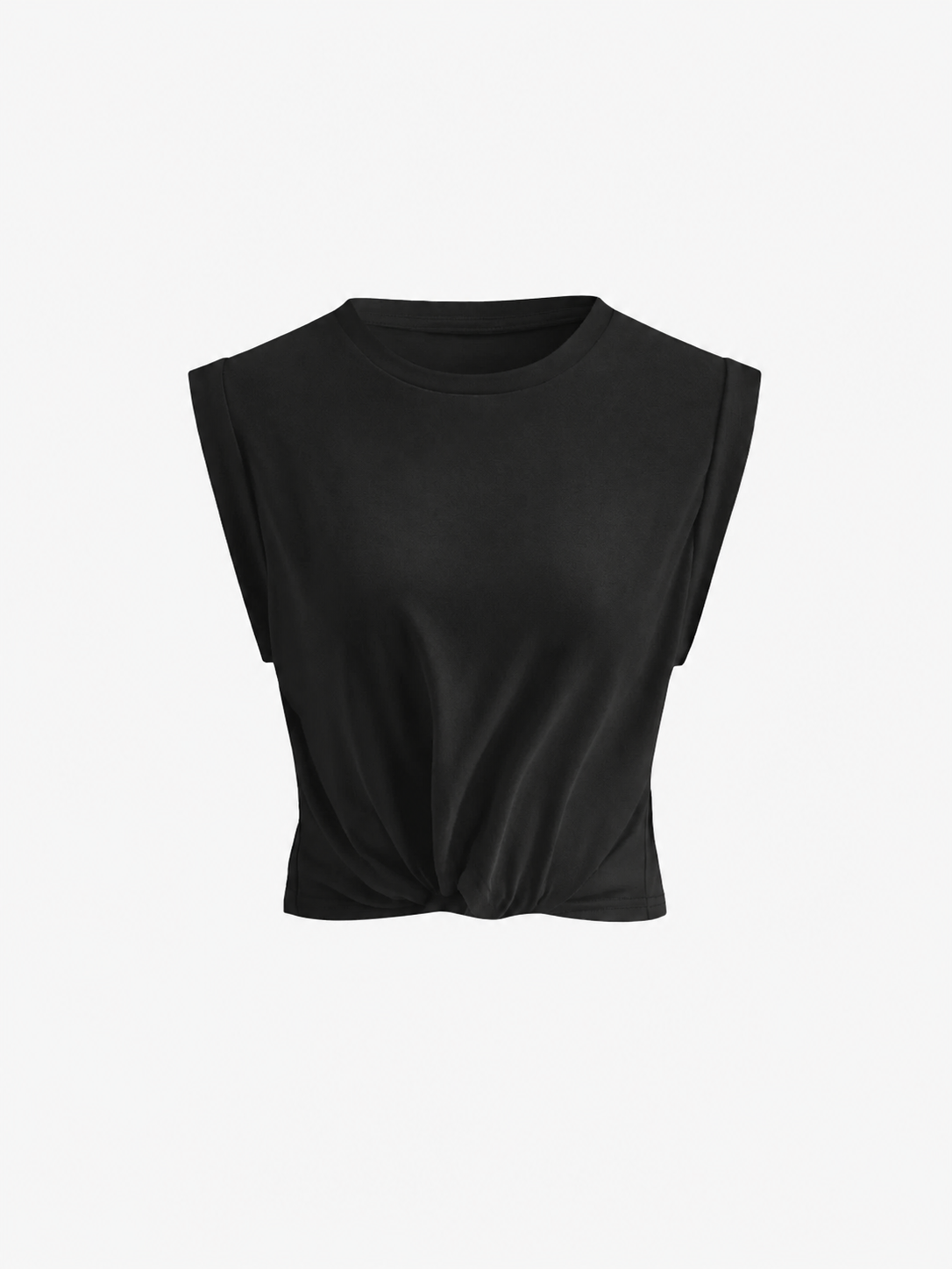 Twist Hem Cropped Jersey Tee