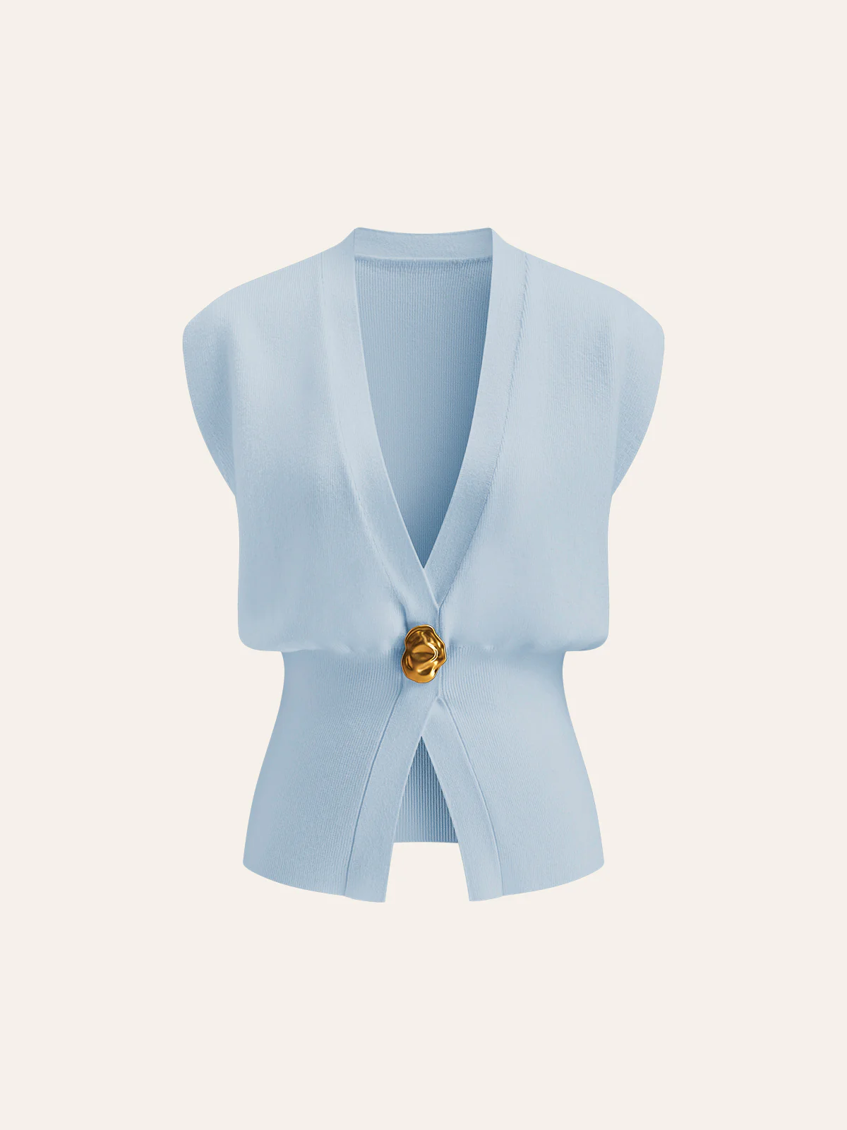 V-Neck Button Front Knit Sweater Vest