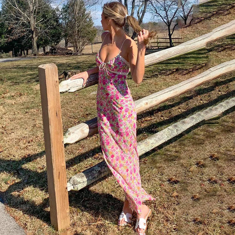 Floral Lantern Sleeve Belted Midi Dress