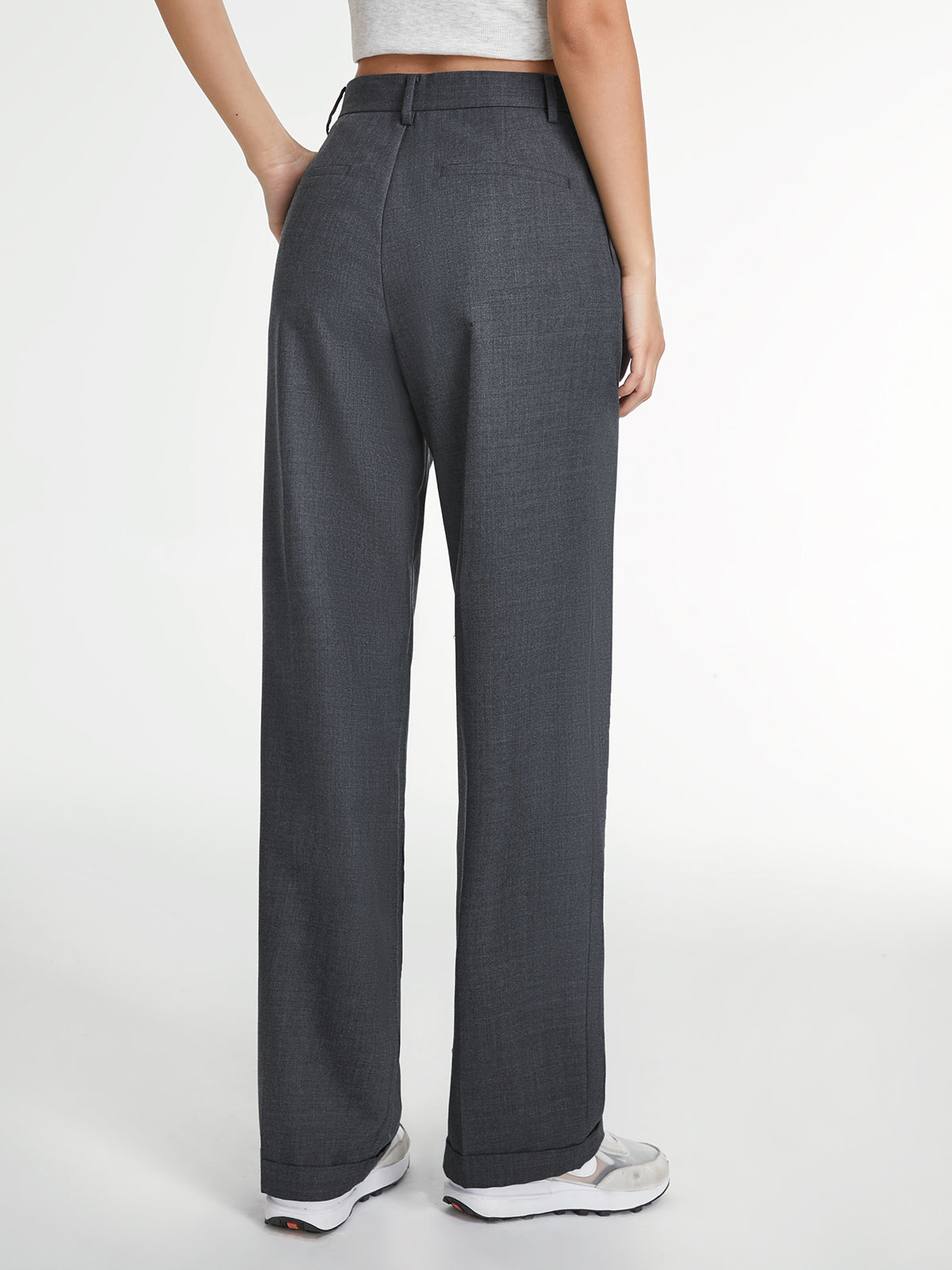 Tailored High-Rise Pleated Wide-Leg Trousers