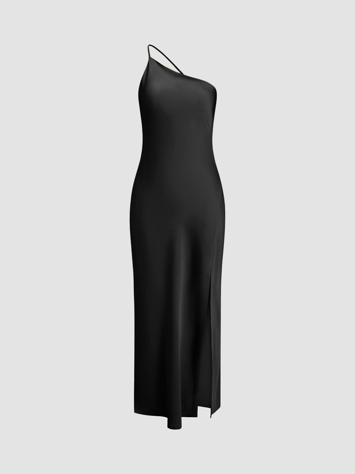Open Back Satin Slit Maxi Dress