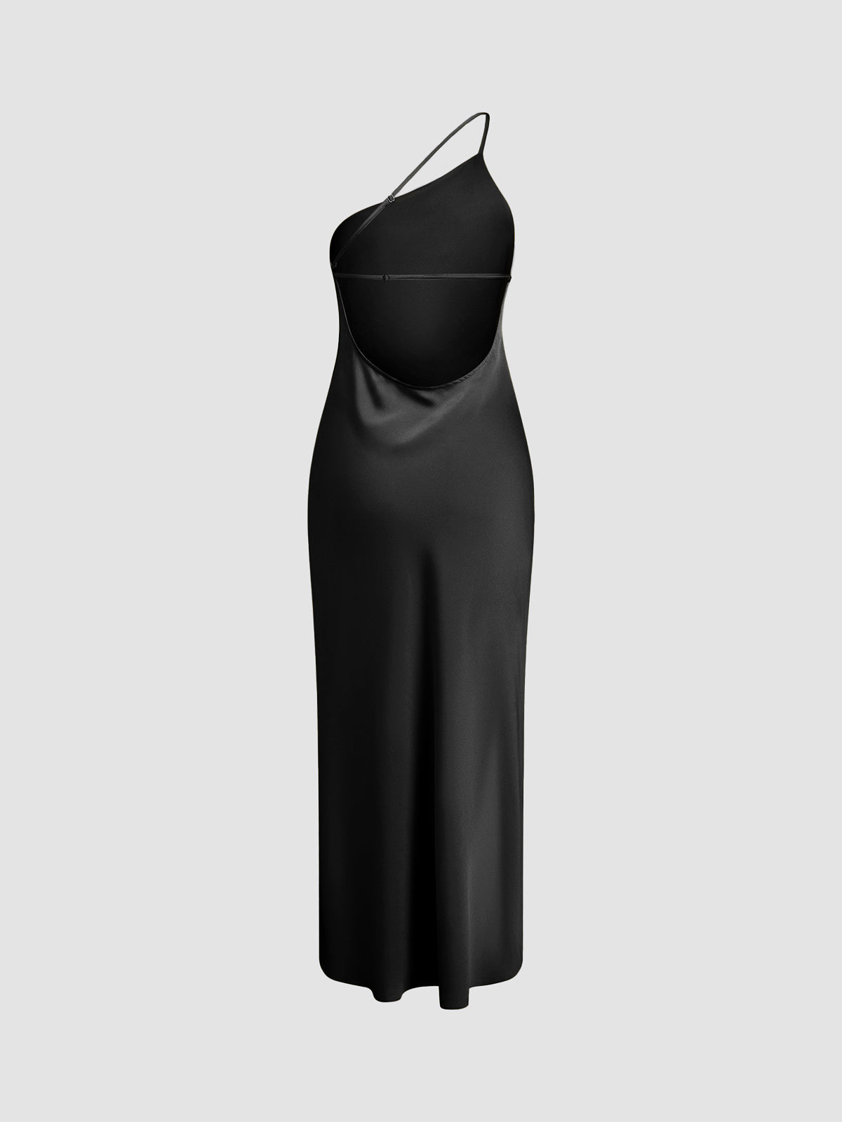 Open Back Satin Slit Maxi Dress