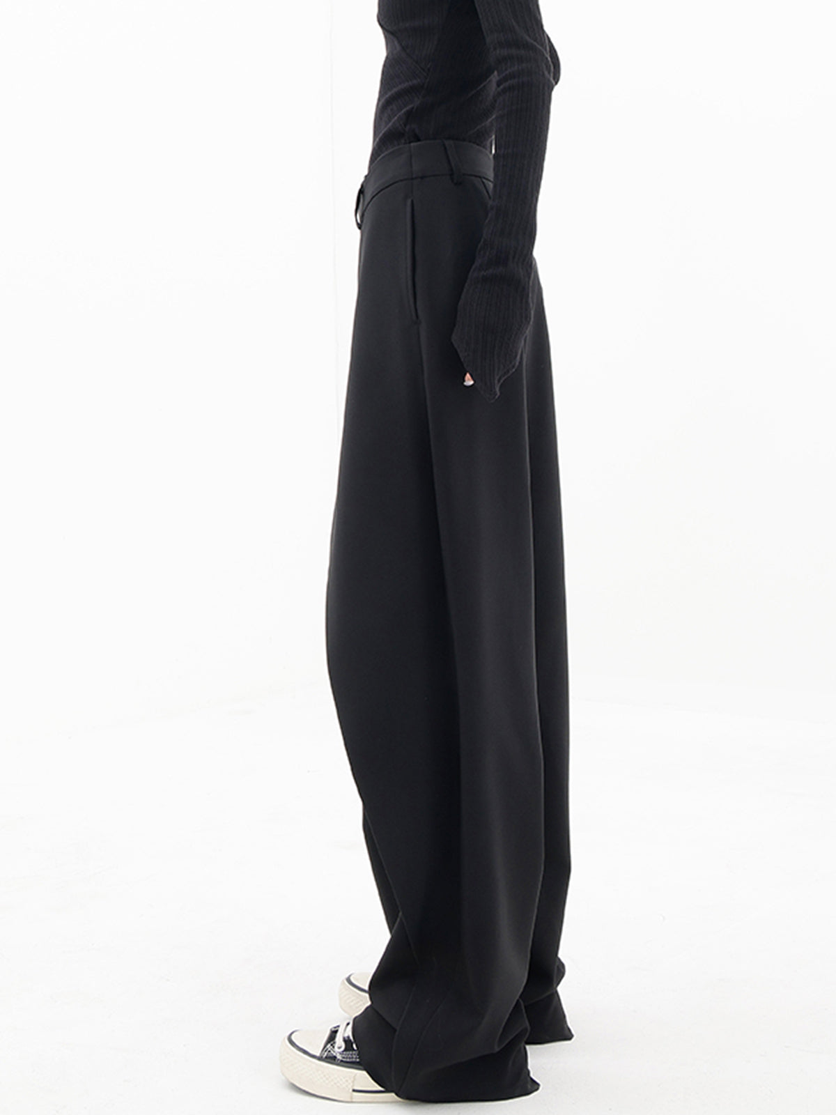 Asymmetric Layered Button Trousers
