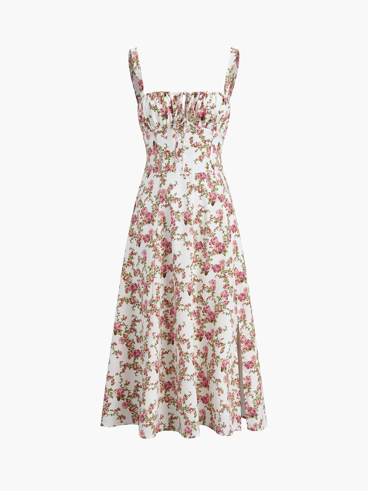Floral Tie-Shoulder Midi Sundress