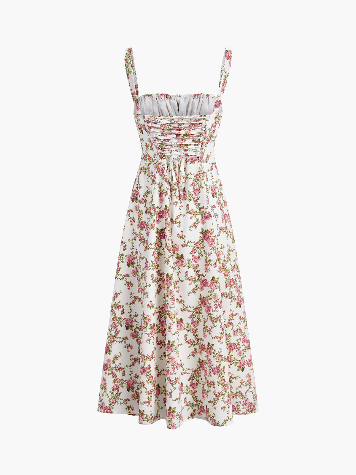 Floral Tie-Shoulder Midi Sundress