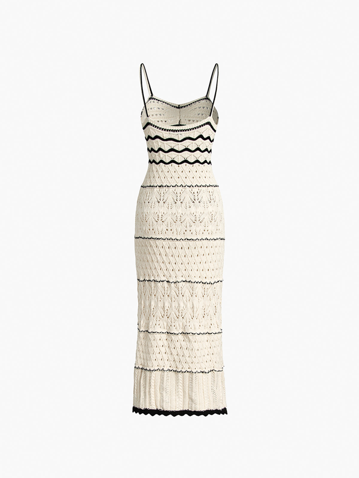 Open Knit Eyelet Midi Dress