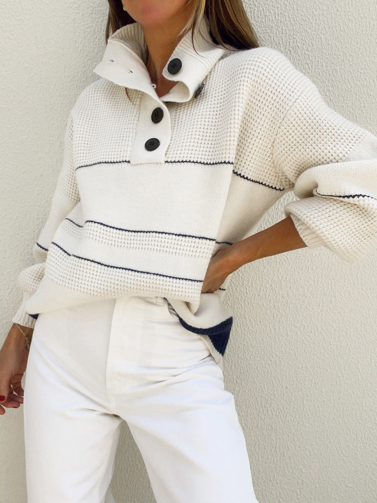 Relaxed Open Collar Knit Cardigan
