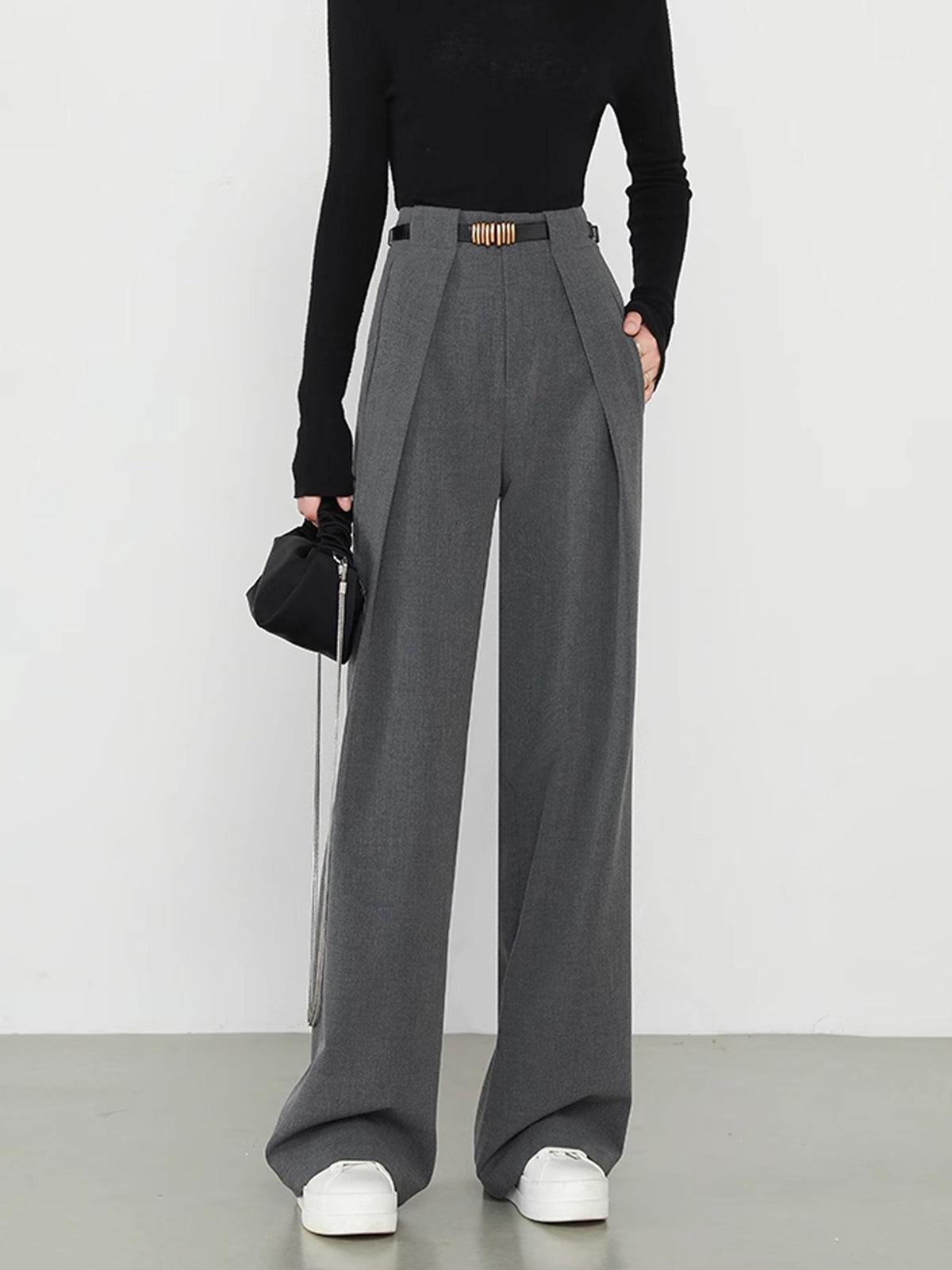 Tailored Straight-Leg Pocket Trousers