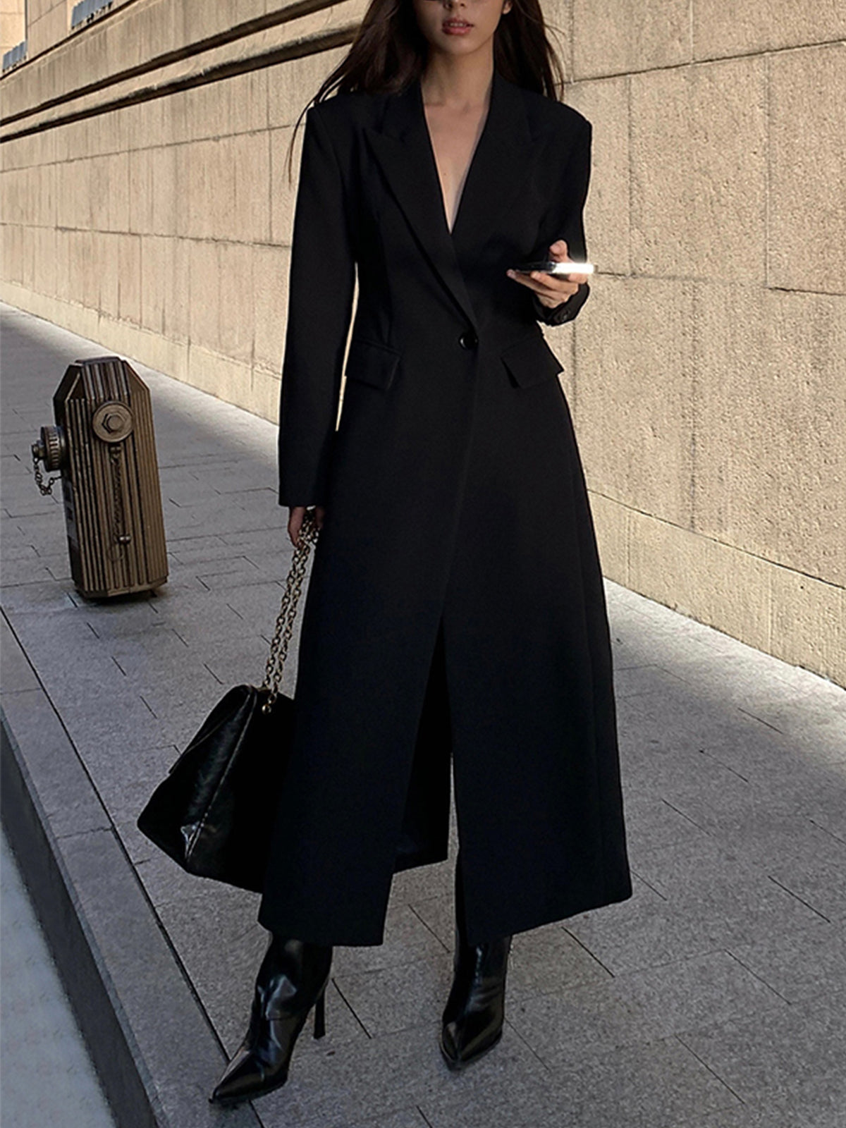 Tailored Longline Pocket Blazer Coat