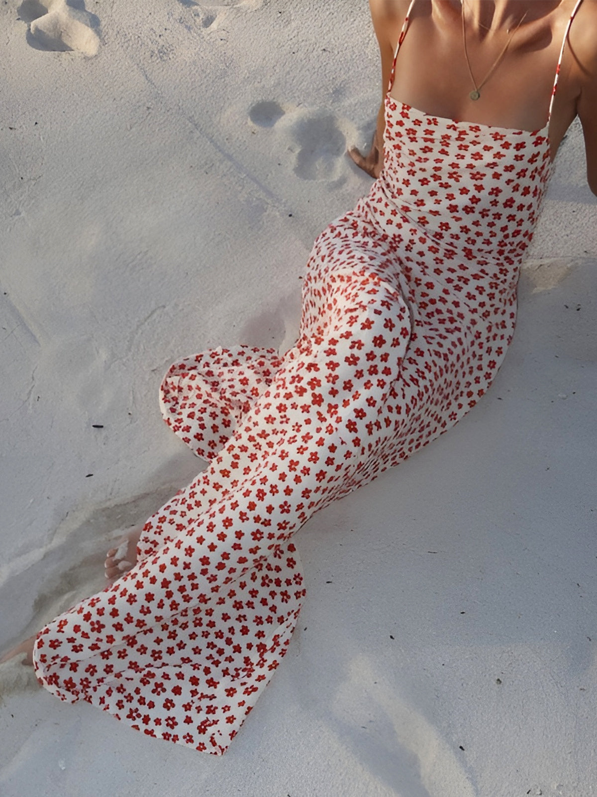 Floral Crisscross Back Maxi Sundress