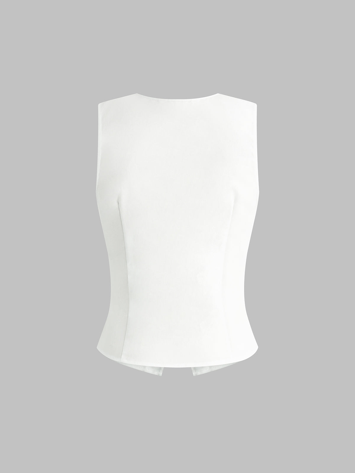 Linen Blend Cropped Button Tank