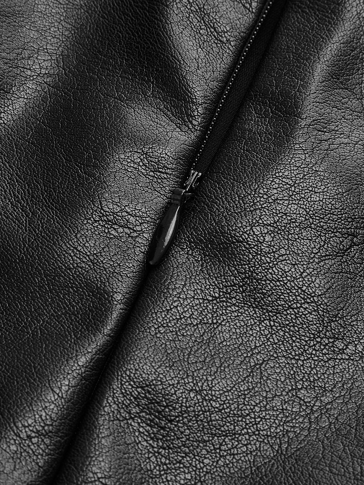 Asymmetric Faux Leather Chiffon Pleated Maxi Skirt