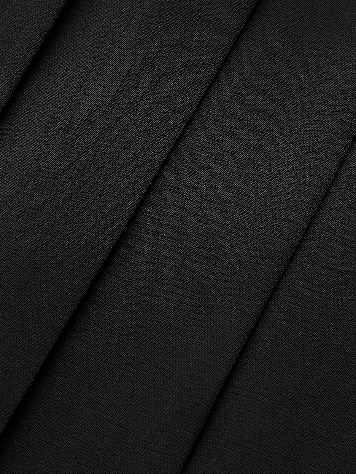 Asymmetric Faux Leather Chiffon Pleated Maxi Skirt