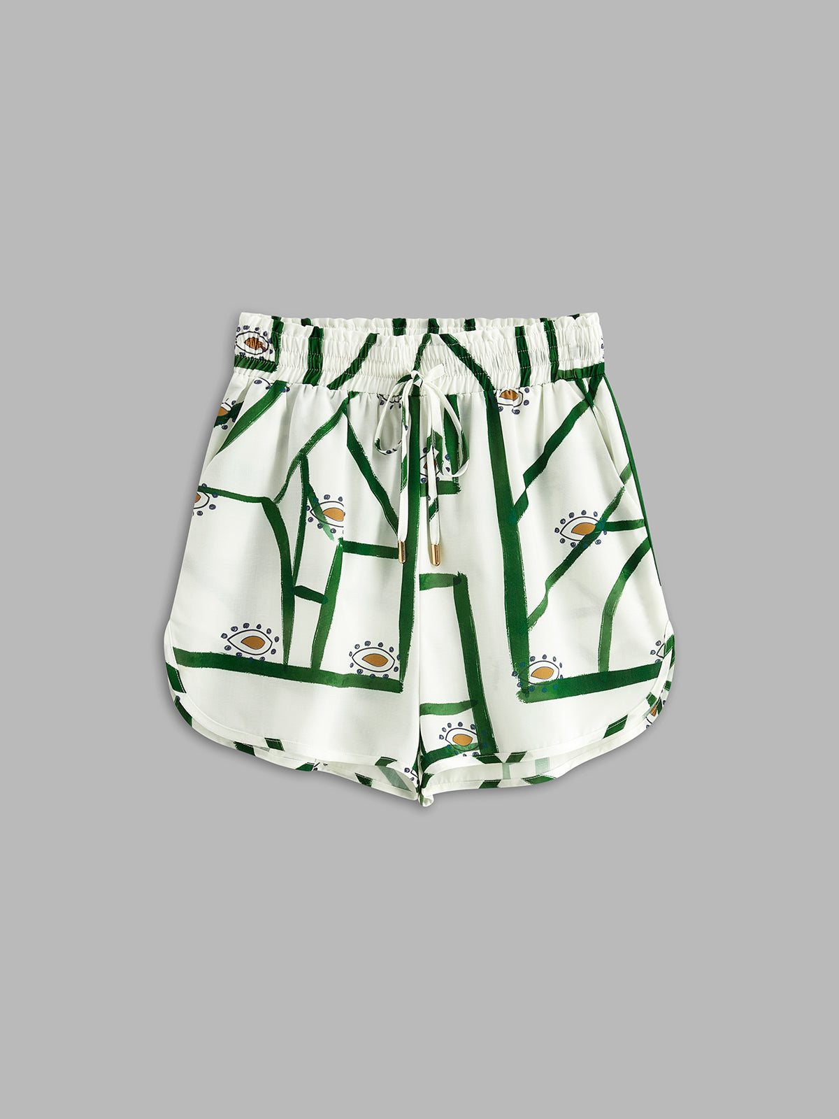 Linen Blend Printed Lounge Shorts Set