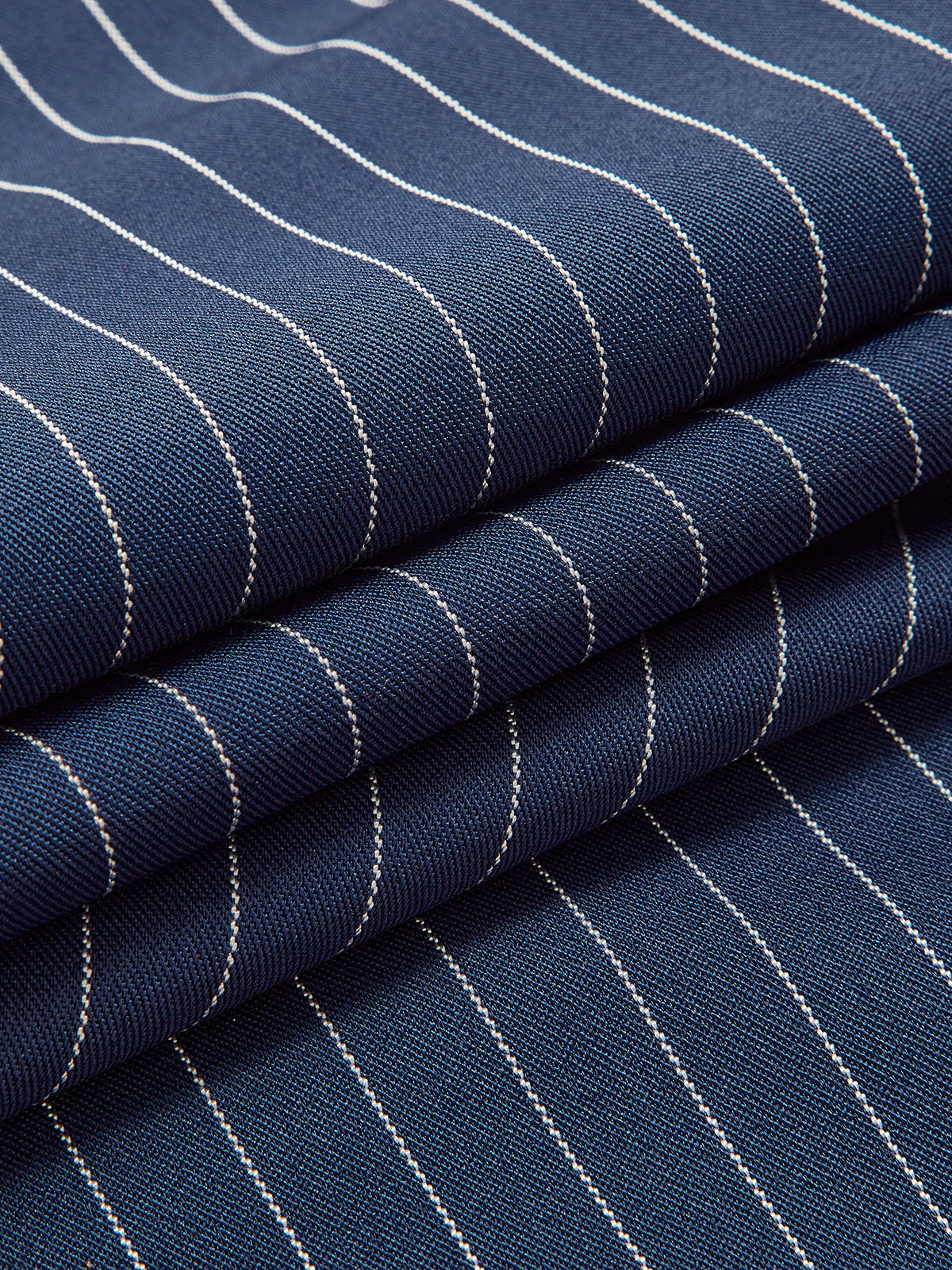 Tailored Pinstripe Pleated Wide-Leg Trousers