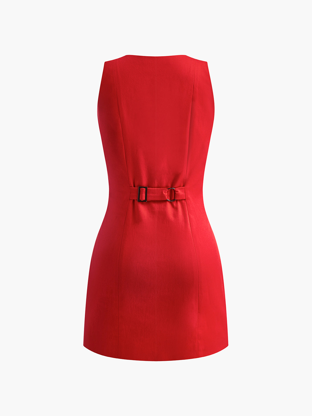 Minimal Button-Front Sleeveless Mini Dress