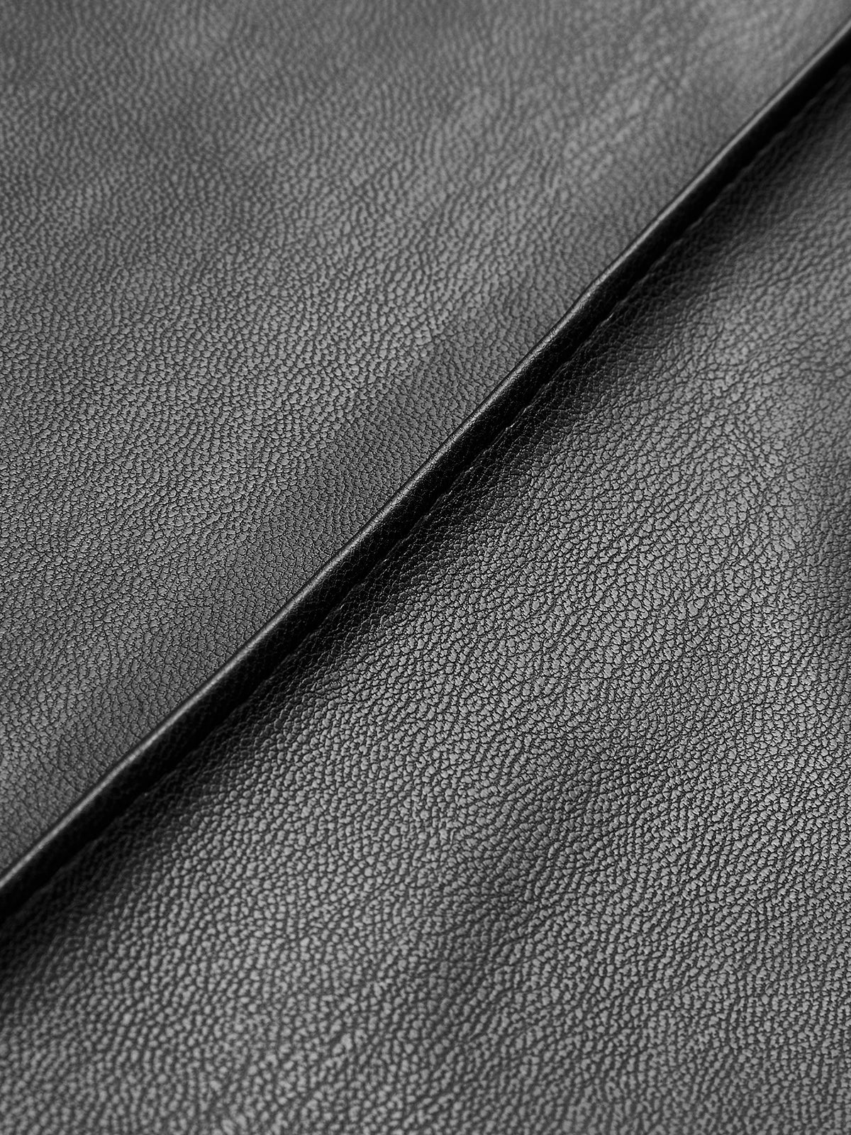 High-Waist Faux Leather Regular Fit Trousers