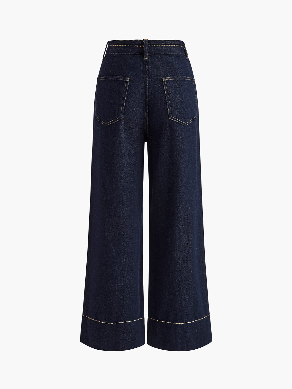 Mid-Waist Relaxed Wide-Leg Denim Jeans