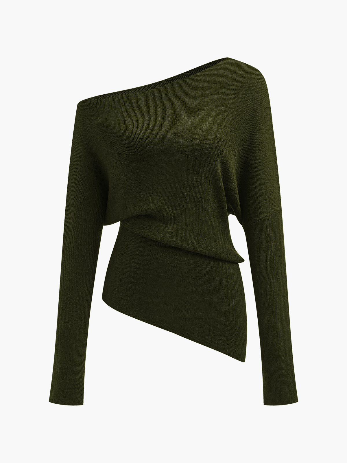 Asymmetric Wool-Blend Knit Pullover