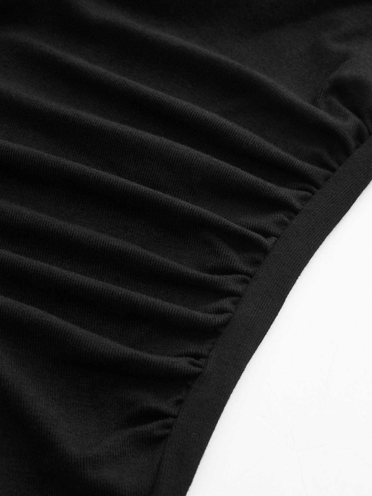 Ribbed Knit Asymmetric Long Sleeve Top