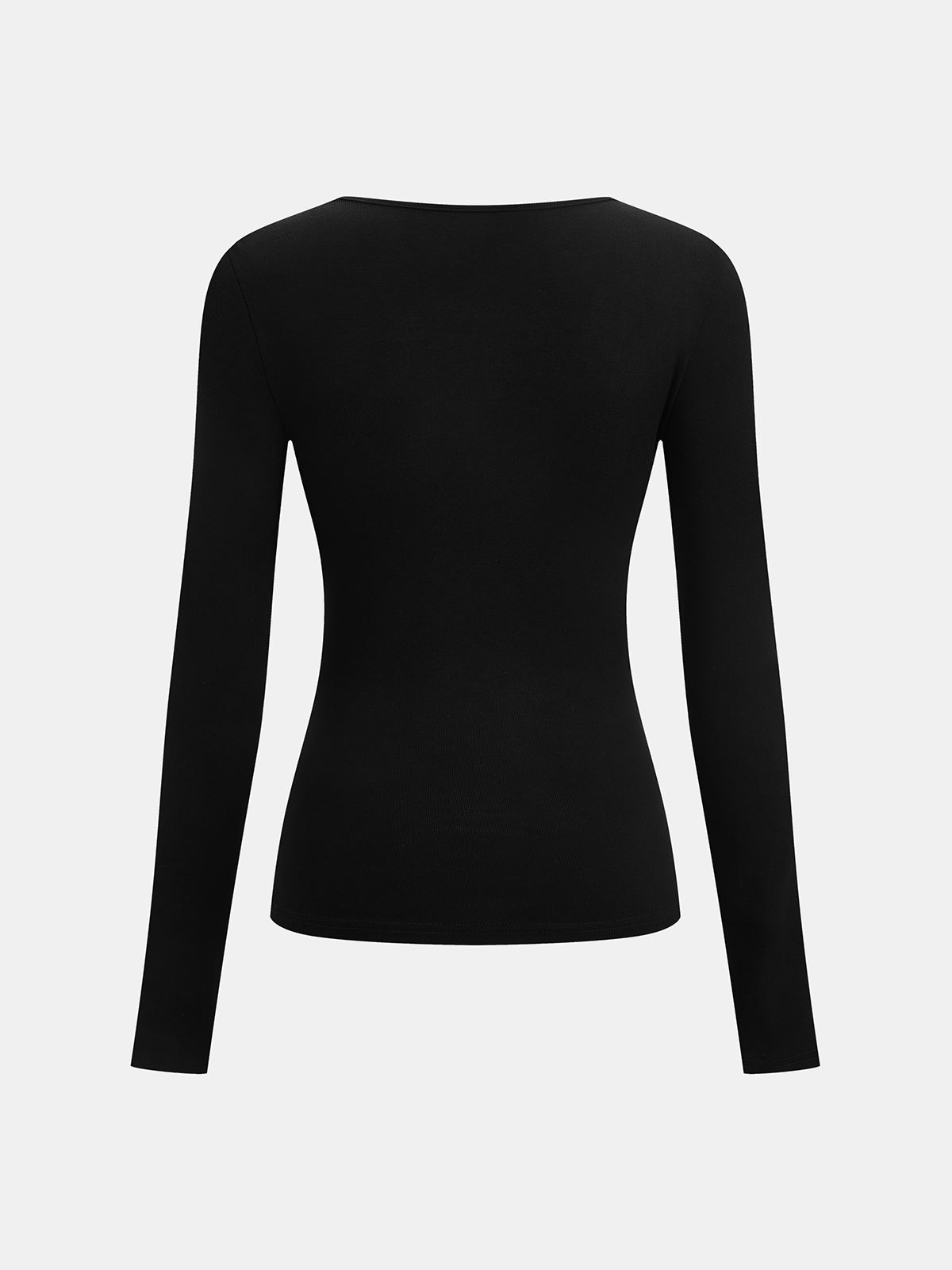 Ribbed Knit Asymmetric Long Sleeve Top