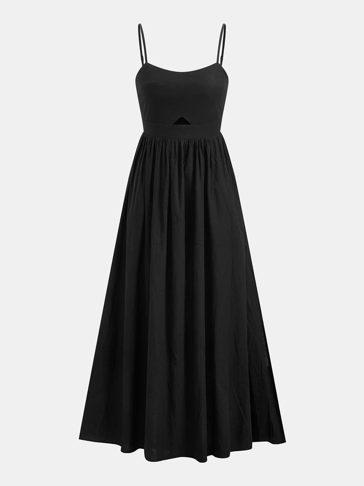 Cutout Pocket Cotton Maxi Dress