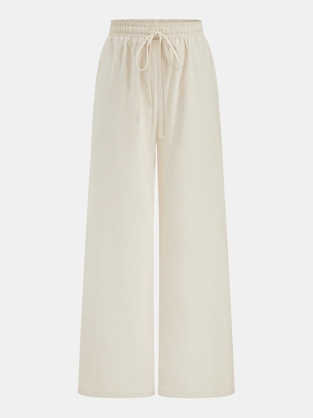 Relaxed Linen Blend Wide-Leg Trousers