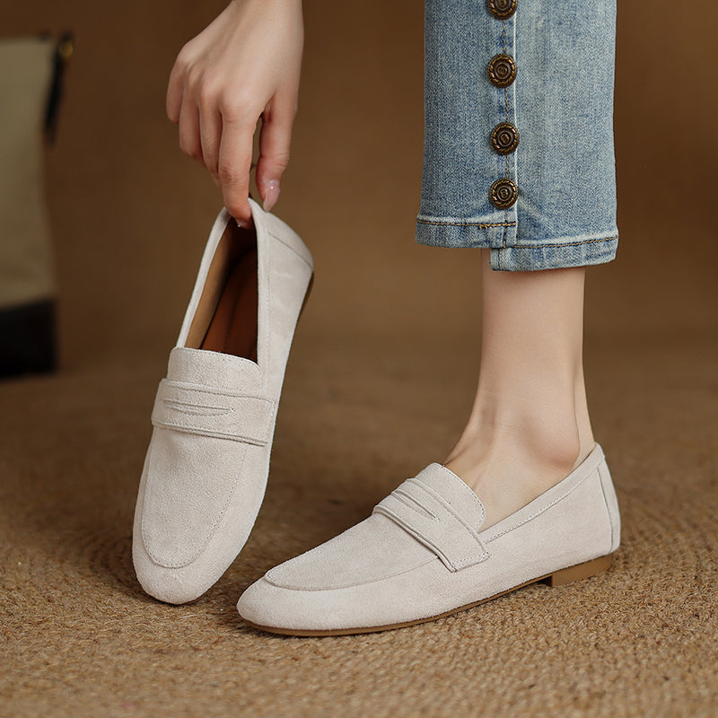 Minimal Suede Slip-On Loafers