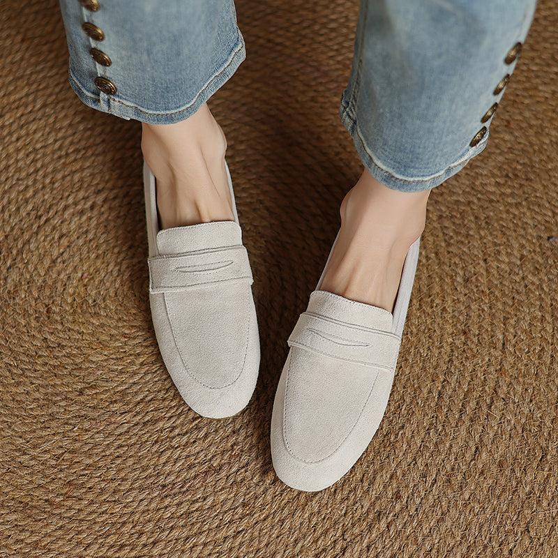 Minimal Suede Slip-On Loafers