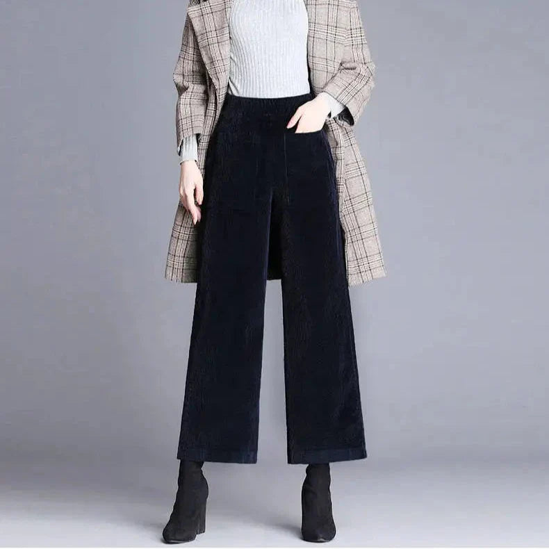Relaxed Wide-Leg Corduroy Trousers