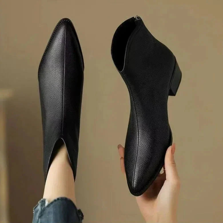 Classic Lace-Up Leather Ankle Boots