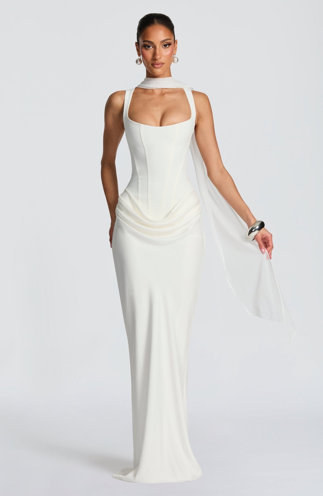 Ruffled Halter Cotton Maxi Dress