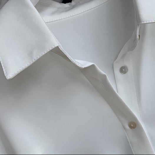 Minimal Draped Button Front Blouse