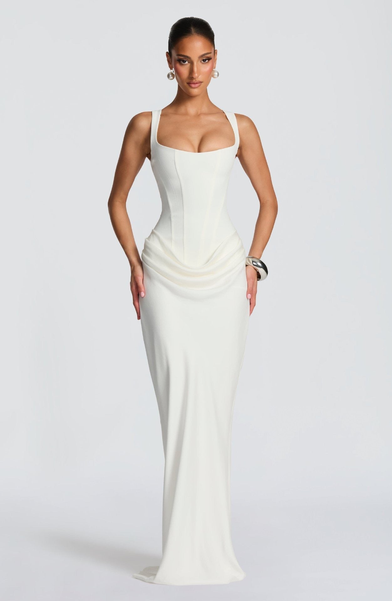 Ruffled Halter Cotton Maxi Dress