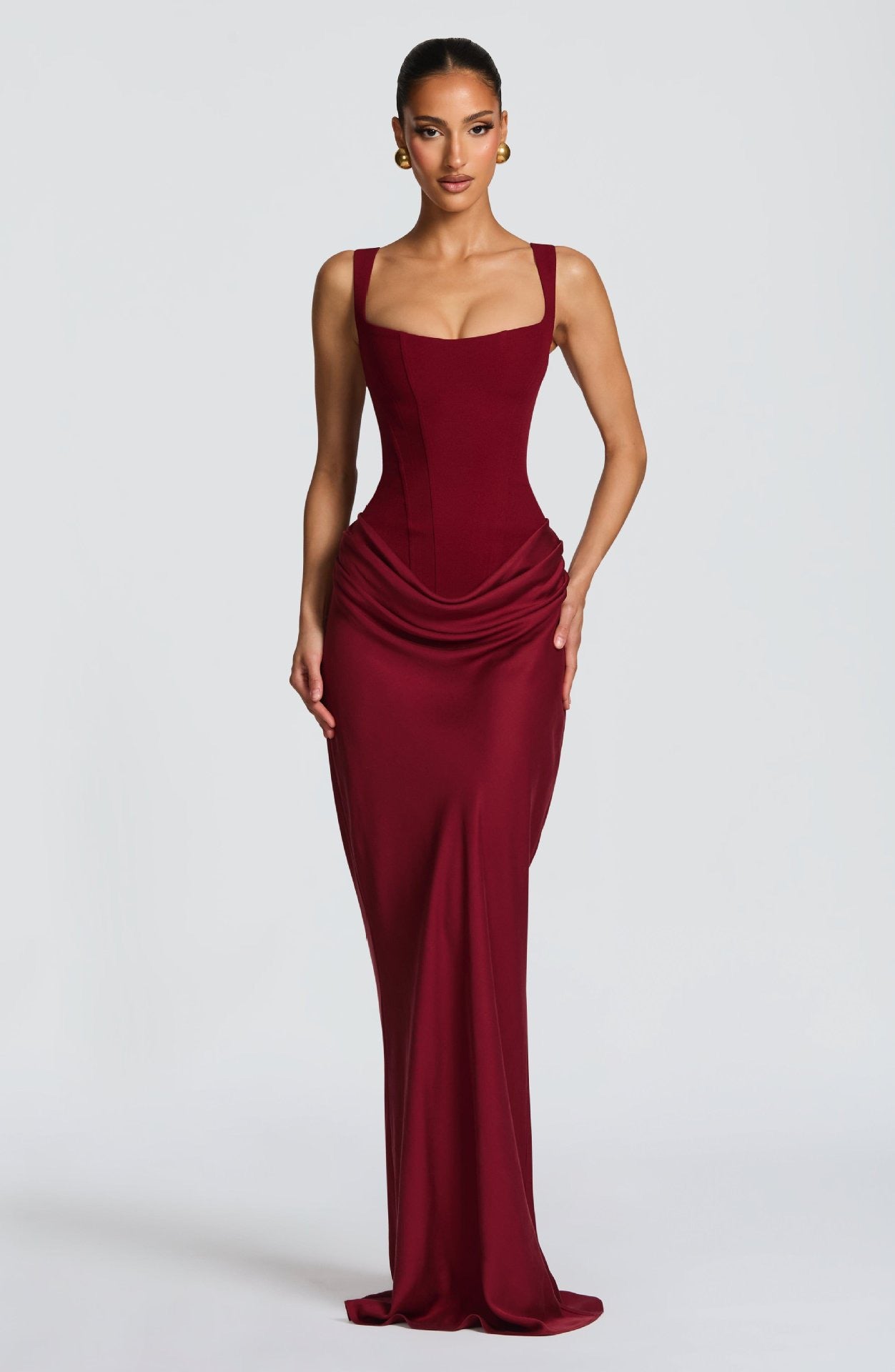 Ruffled Halter Cotton Maxi Dress