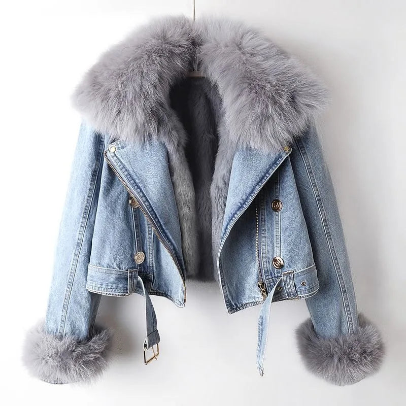 Vintage Wash Hooded Denim Jacket