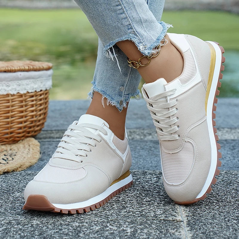 Lightweight Mesh Lace-Up Running Sneakers