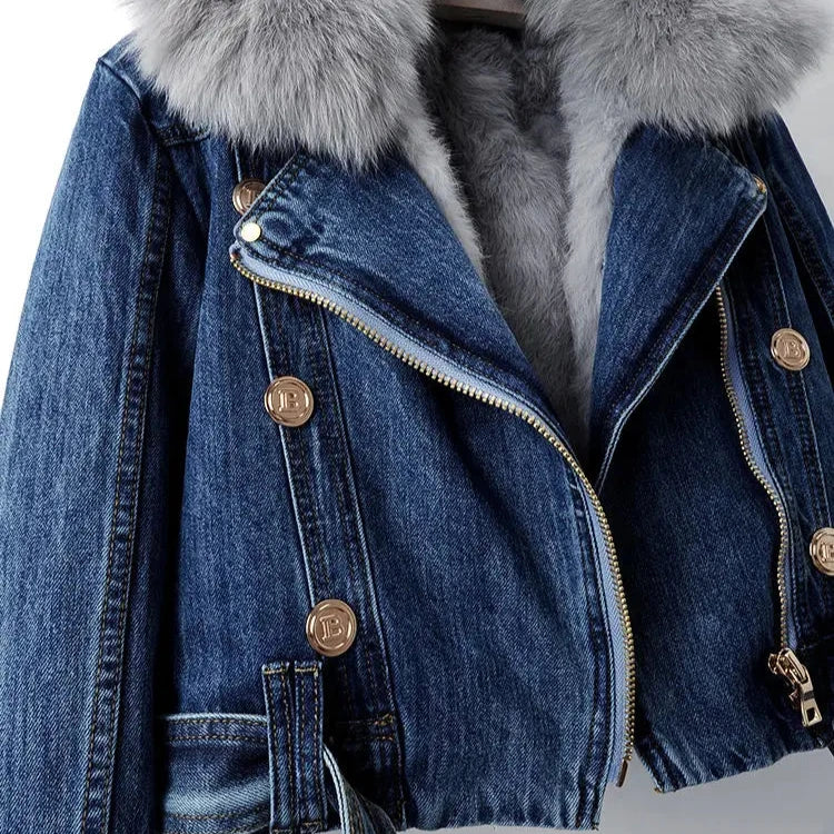 Vintage Wash Hooded Denim Jacket