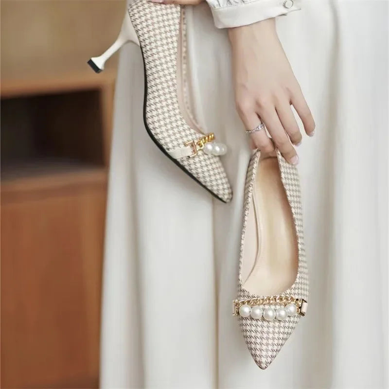 Elegant Pointed Toe Satin Stiletto Heels with Ankle Strap