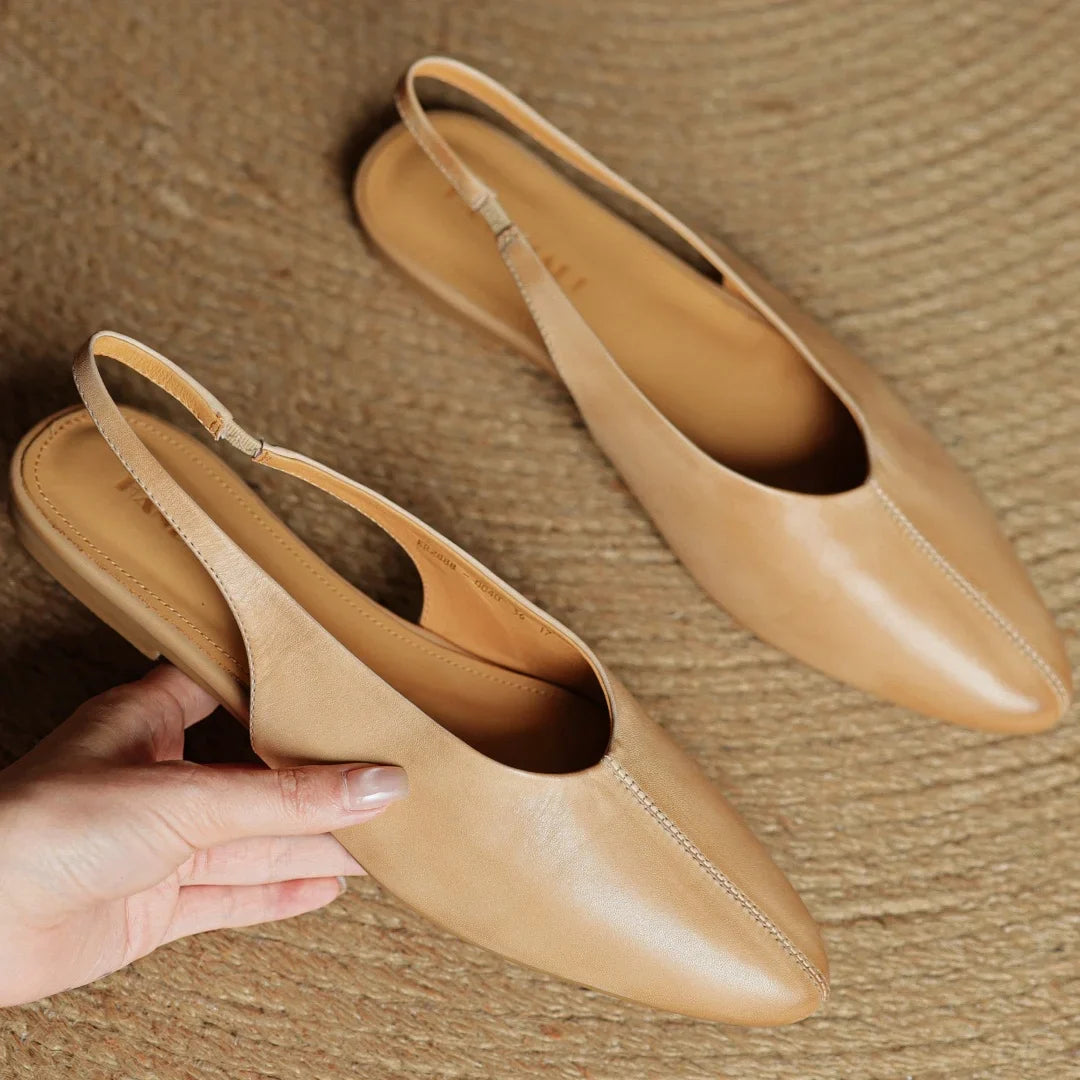 Butter-Soft Leather Slingback Comfort Flats