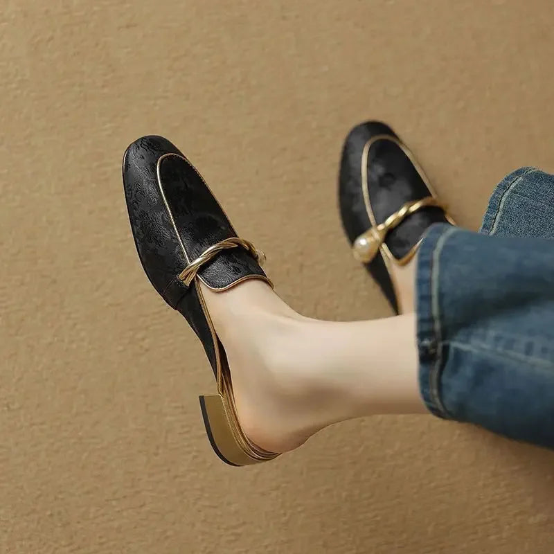 Lustre Satin Slip-On Heeled Mules
