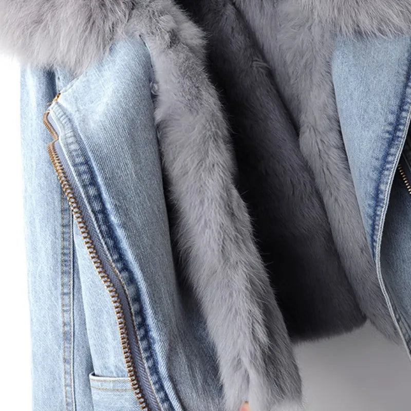 Vintage Wash Hooded Denim Jacket