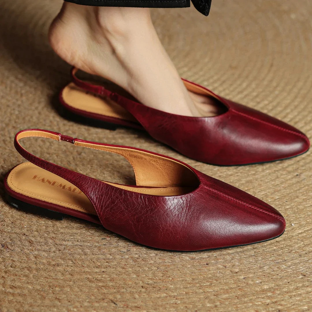 Butter-Soft Leather Slingback Comfort Flats