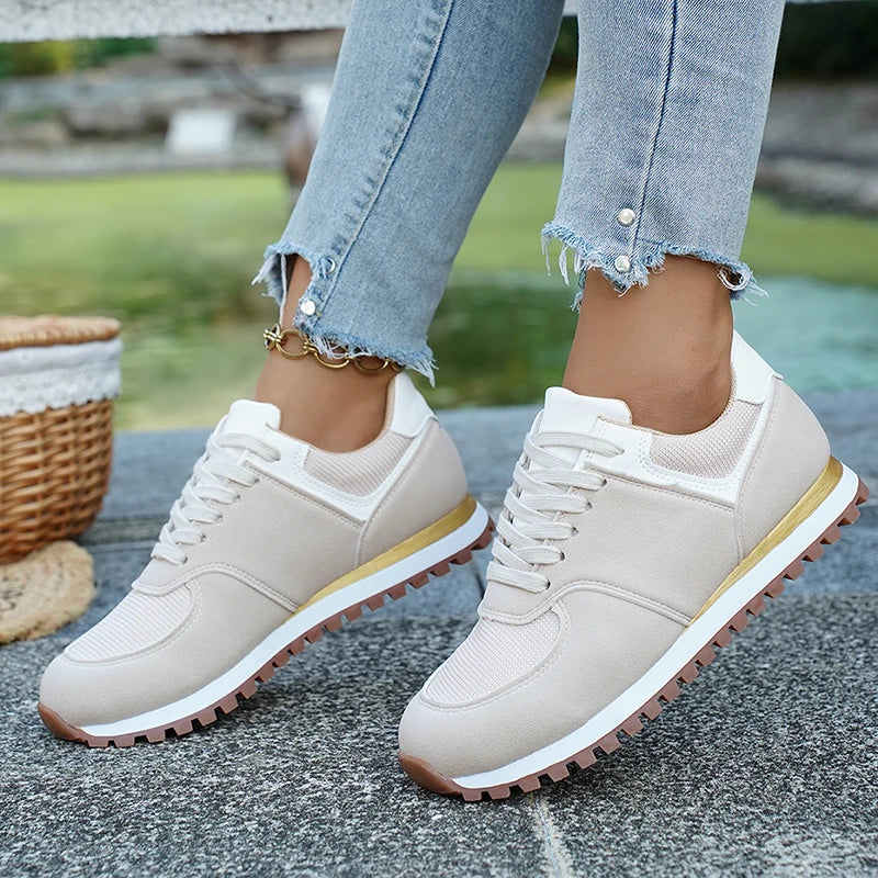 Lightweight Mesh Lace-Up Running Sneakers