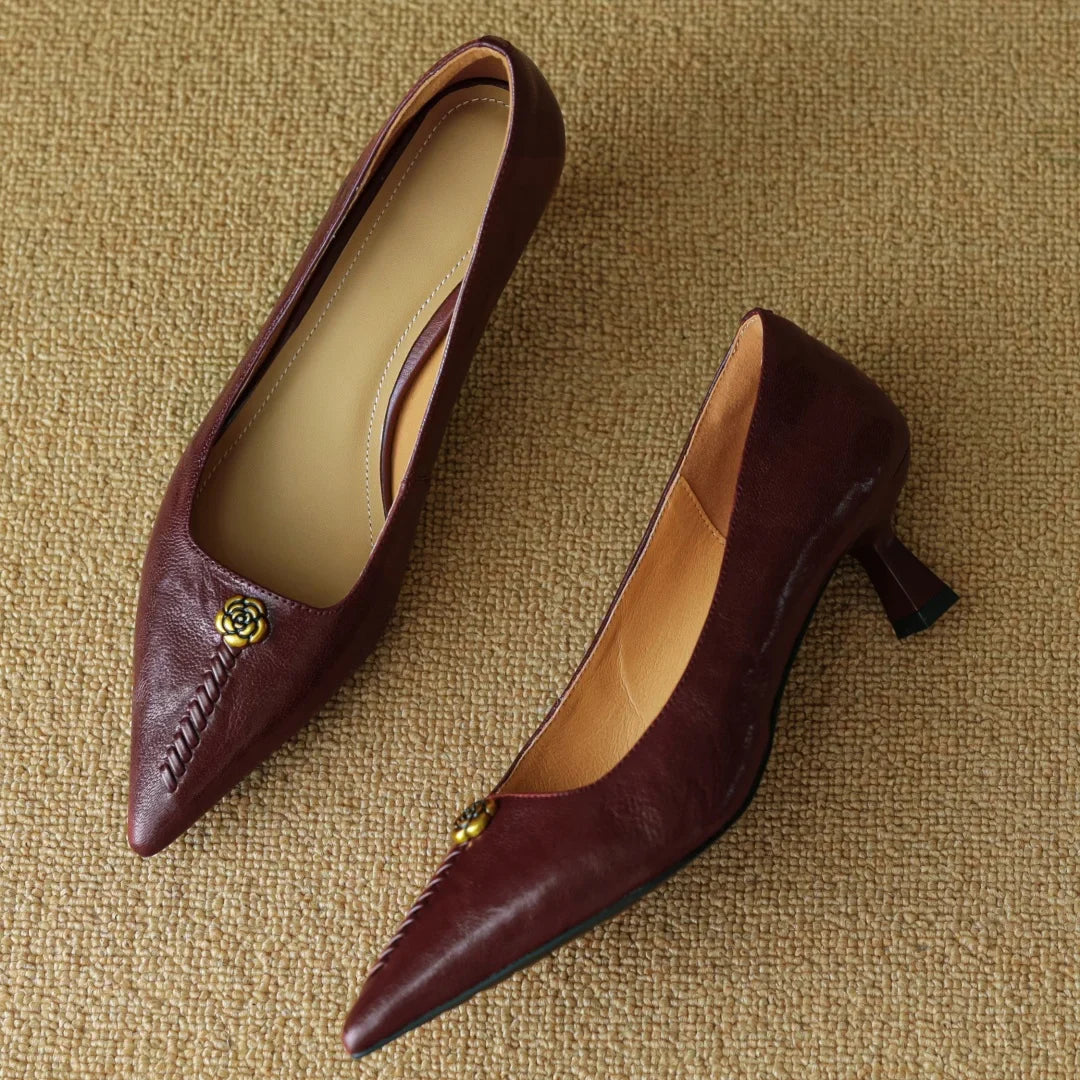Classic Leather Mary Jane Block Heels