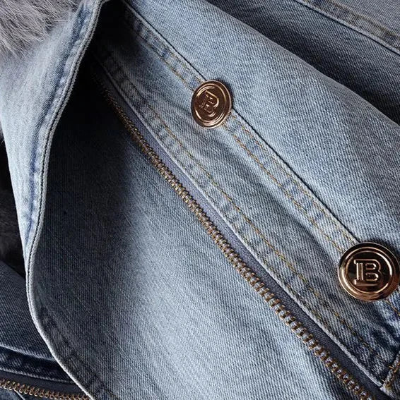 Vintage Wash Hooded Denim Jacket