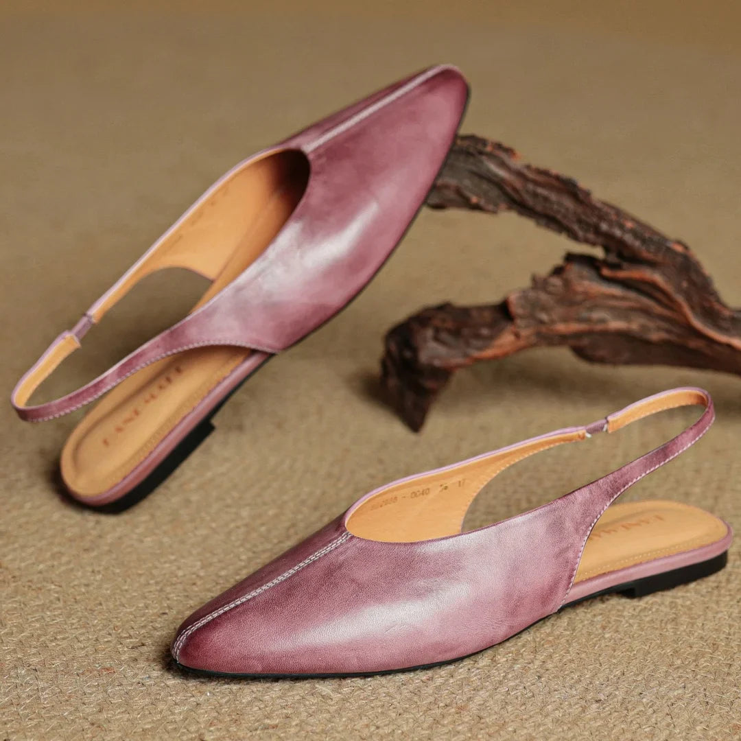 Butter-Soft Leather Slingback Comfort Flats